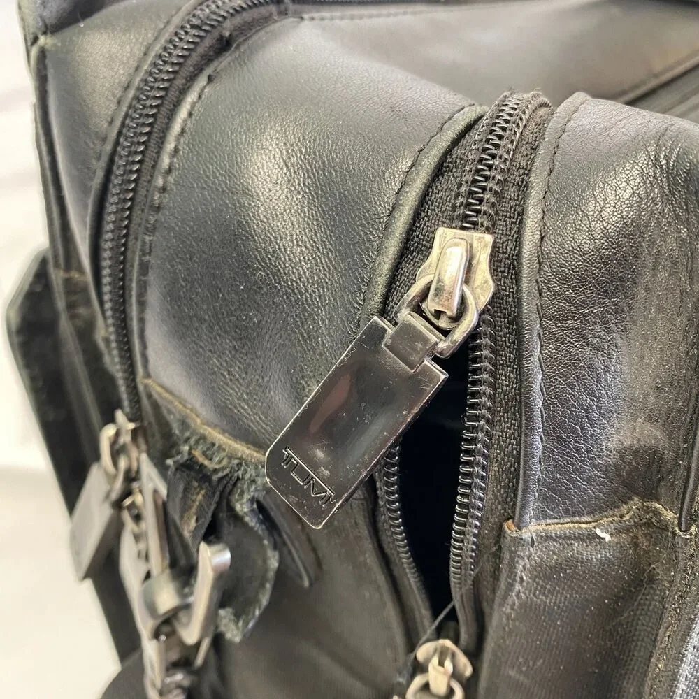 TUMI Laptop Bag Leather Nylon Briefcase Business Travel 2961D Crossbody Messenge